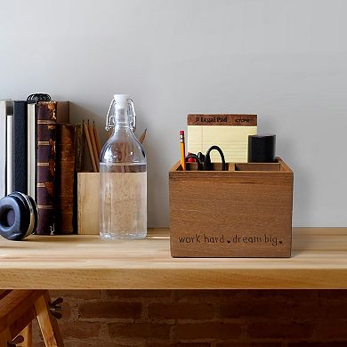 American Art Décor Work Hard Dream Big 3-Cubby Desk Organizer Table Decor