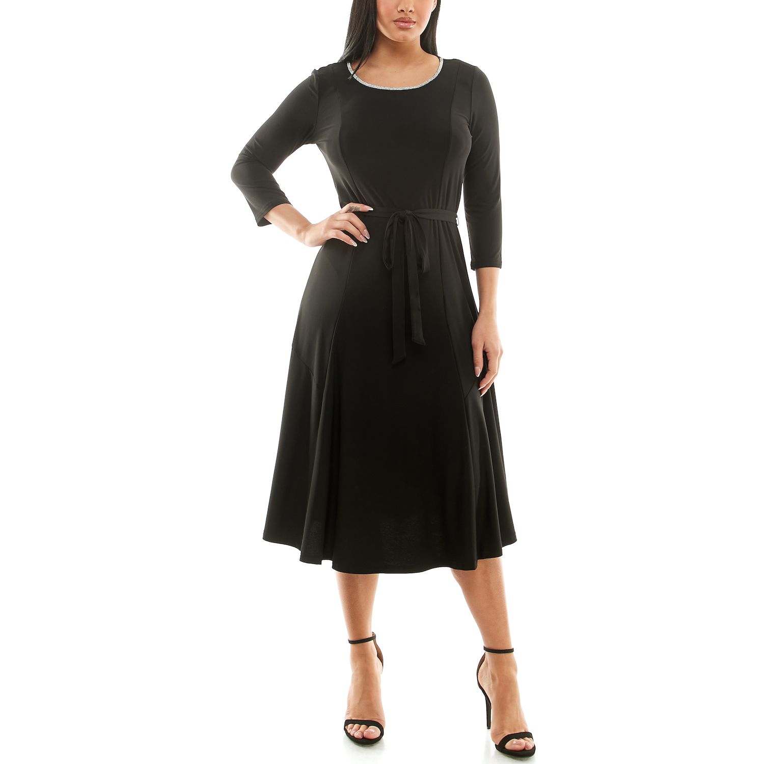 Женские платья Nina Leonard Sylvia Rhinestone Trim Dress