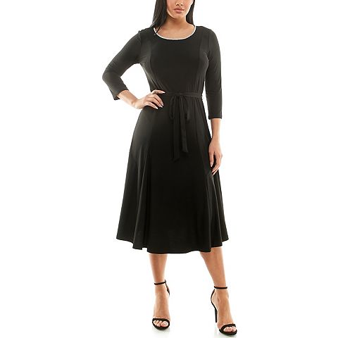 Женские платья Nina Leonard Women's Nina Leonard Sylvia Rhinestone Trim Dress