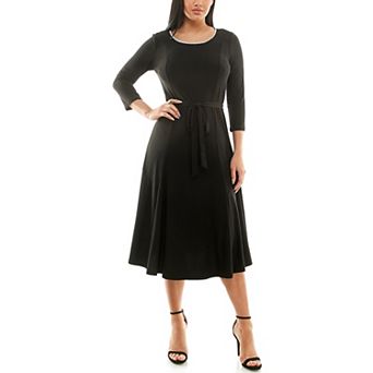 Women's Nina Leonard Sylvia Rhinestone Trim Dress