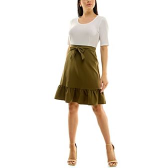 Women's Nina Leonard Pleated Midi Dress