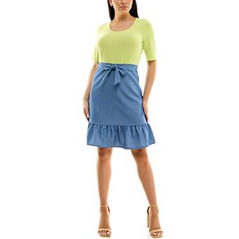 Women's Nina Leonard Pleated Midi Dress