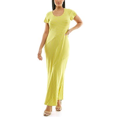 knee length dresses for ladies YELLOW STRIPE ASHLEY MAXI DRESS – VC Boutique main image 1