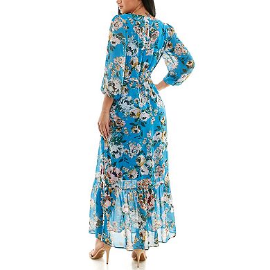 Women's Nina Leonard Chiffon Printed Maxi Dress