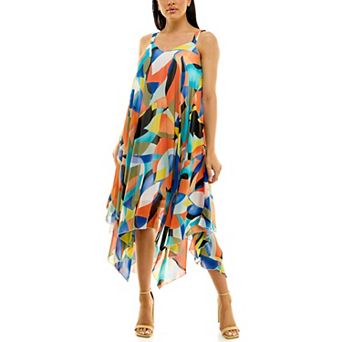Women's Nina Leonard Uneven Hem Dress