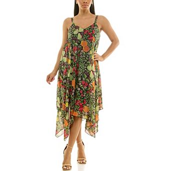 Women's Nina Leonard Uneven Hem Dress