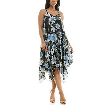 Women's Nina Leonard Uneven Hem Dress
