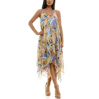 Women's Nina Leonard Uneven Hem Dress