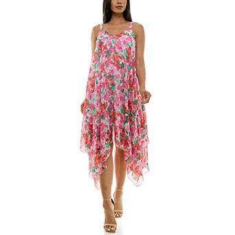 Women's Nina Leonard Uneven Hem Dress