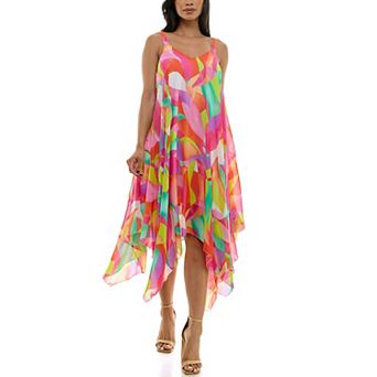 Women's Nina Leonard Uneven Hem Dress