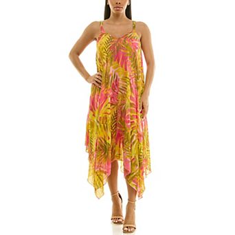 Women's Nina Leonard Uneven Hem Dress