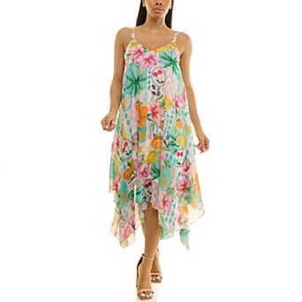 Women's Nina Leonard Uneven Hem Dress