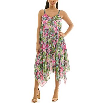 Women's Nina Leonard Uneven Hem Dress