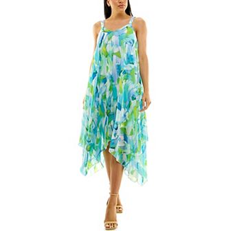 Women's Nina Leonard Uneven Hem Dress