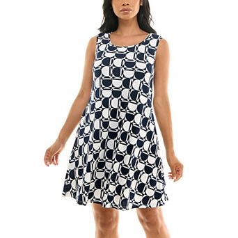 Women's Nina Leonard Sleeveless Trapeze Dress
