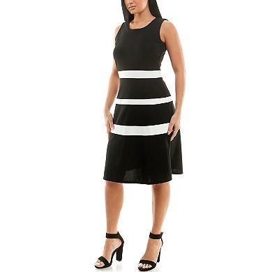 Women's Nina Leonard Colorblock Dress