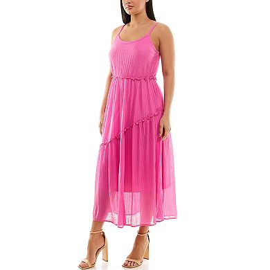 Women's Nina Leonard Pleated Maxi Dress