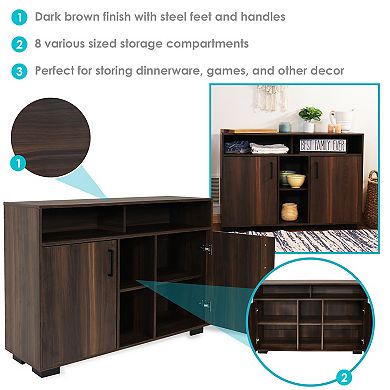 Sunnydaze 48.5" Anthony Sideboard Storage Buffet Cabinet with Shelves