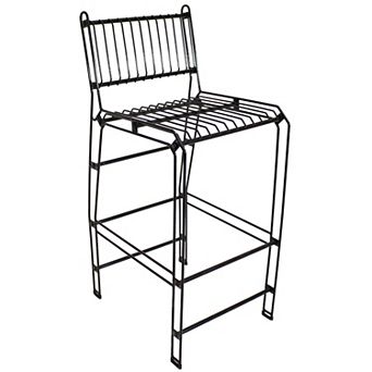 Sunnydaze Steel Wire Indoor And Outdoor Bar Chair - Black