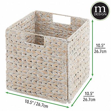 mDesign Natural Woven Hyacinth Storage Organizer Basket Bin, 6 Pack
