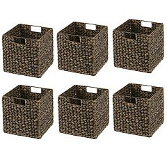 Farmlyn Creek 2 Pack Decorative Water Hyacinth Storage Baskets with 3  Compartments for Bathroom, Laundry Room, Nursery