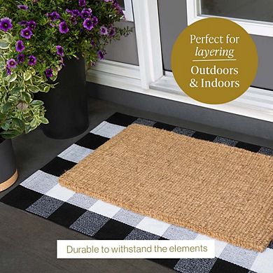 B&b Buffalo Plaid Runner Rug, Washable, Black And White Checkered Rug (28" X 44")