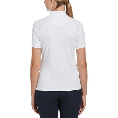 Women's Grand Slam Striped Mockneck Golf Shirt