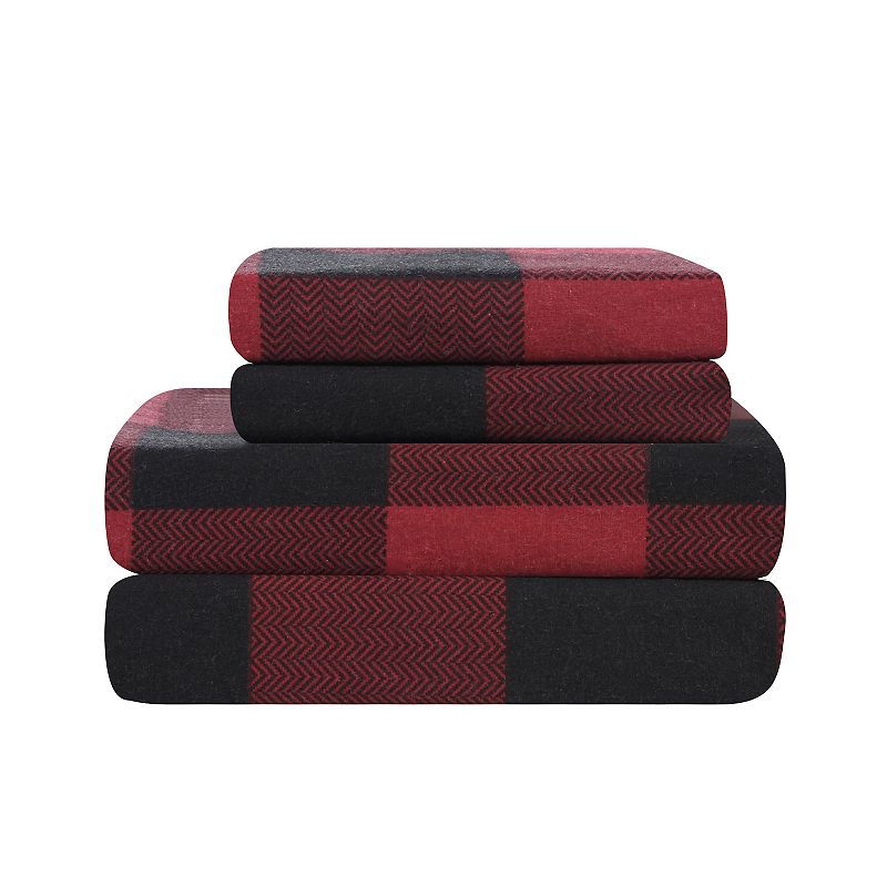 Harper Lane Plaid Sheet Set or Pillowcase Pair, Red