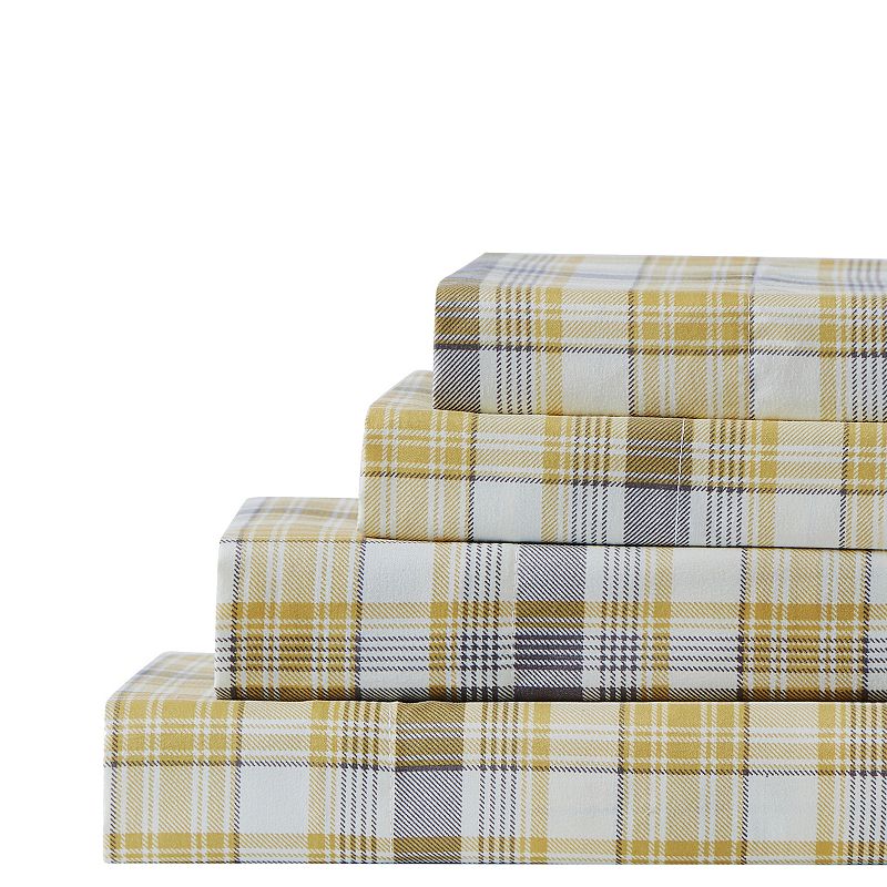 Harper Lane Plaid Sheet Set or Pillowcase Pair, Orange, Twin