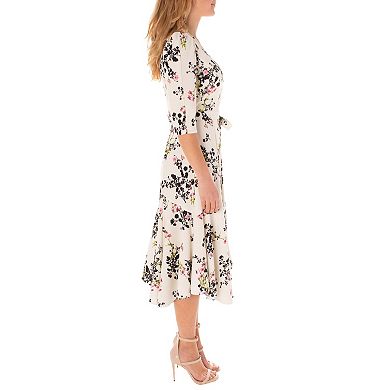 Women's Maison Tara Floral Faux-Wrap Midi Dress