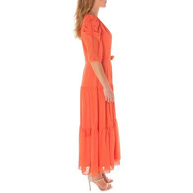 Maison Tara Twill Faux Wrap Dress