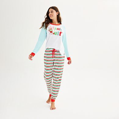 Women's Jammies For Your Families® Sweater Knit Mama Elf Top & Bottoms Pajama Set by Cuddl Duds®