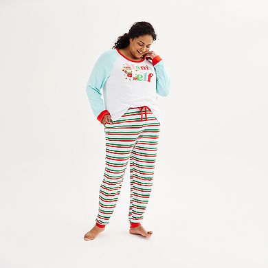 Plus Size Jammies For Your Families® Sweater Knit Mama Elf Top & Bottoms Pajama Set by Cuddl Duds®