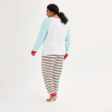 Plus Size Jammies For Your Families® Sweater Knit Mama Elf Top & Bottoms Pajama Set by Cuddl Duds®