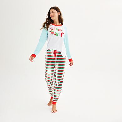 Women's Tall Jammies For Your Families® Sweater Knit Mama Elf Top & Bottoms Pajama Set by Cuddl Duds®