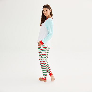 Women's Tall Jammies For Your Families® Sweater Knit Mama Elf Top & Bottoms Pajama Set by Cuddl Duds®