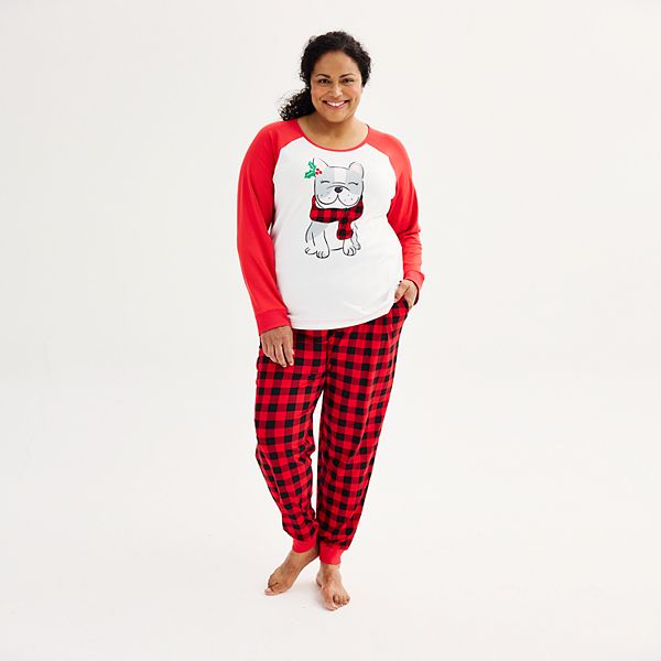 Plus Size Jammies For Your Families® Cozy Buffalo Plaid Mom Frenchie ...