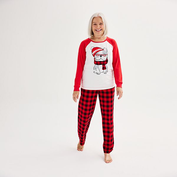 Women's Jammies For Your Families® Cozy Buffalo Plaid Grandma Frenchie Top  & Bottoms Pajama Set by Cuddl Duds®