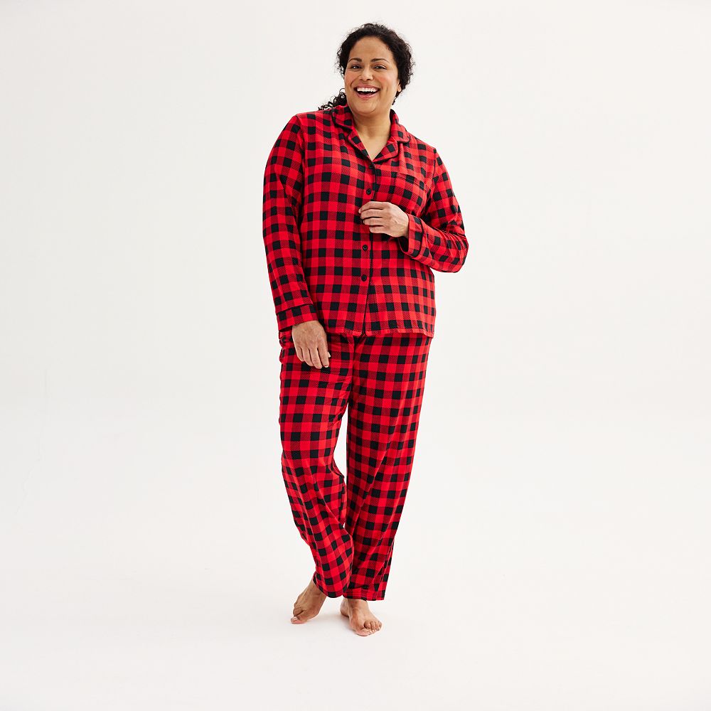 Plus Size Jammies For Your Families® Cozy Buffalo Plaid Frenchie Notch ...