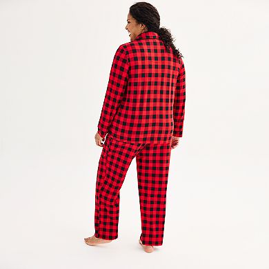 Plus Size Jammies For Your Families® Cozy Buffalo Plaid Frenchie Notch ...