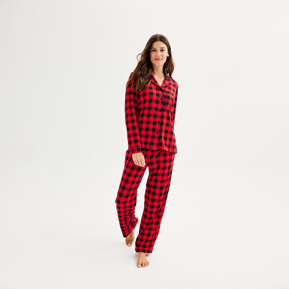 Petite Jammies For Your Families® Cozy Buffalo Plaid Frenchie Notch Set ...