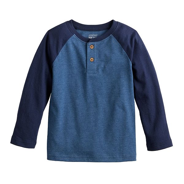 Baby & Toddler Boy Jumping Beans® Long Sleeve Raglan Henley Top