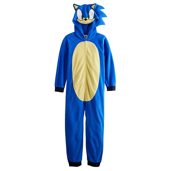 Boys 4-10 Sonic the Hedgehog Microfleece Hooded One-Piece Pajamas