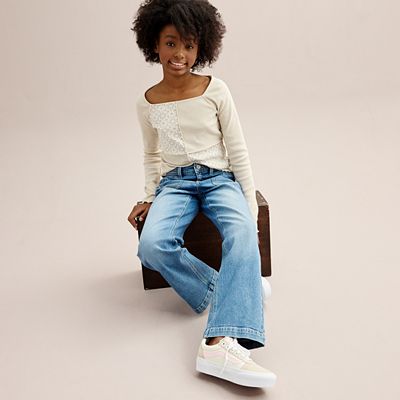 パンツ OHOTORO curve wide jeans Girls 6-20 SO® Wide Leg Jeans in Regular & Plus Size