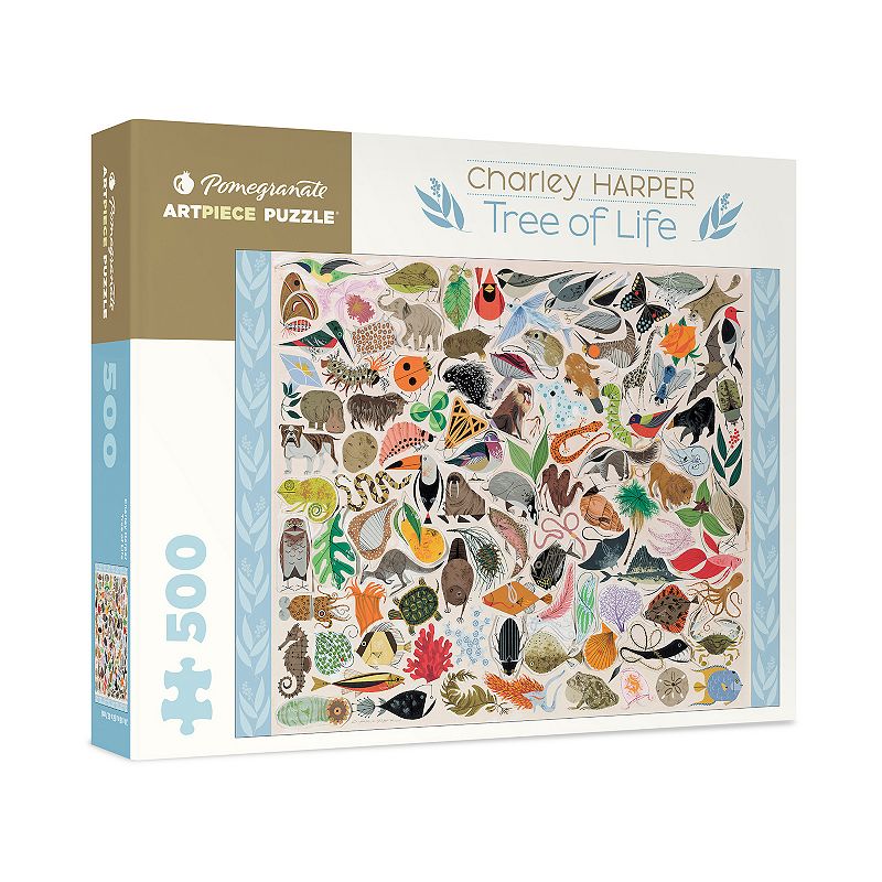 Pomegranate 500-Piece Charley Harper Tree of Life Puzzle, Multicolor
