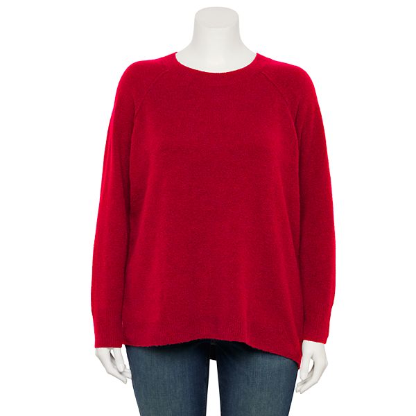 Plus Size Sonoma Goods For Life&reg; Raglan Sweater - Red (3X)