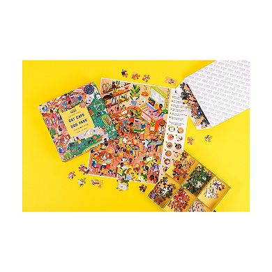 Professor Puzzle USA 500-Piece Cat Café & Dog Park Double-Sided Jigsaw Puzzle