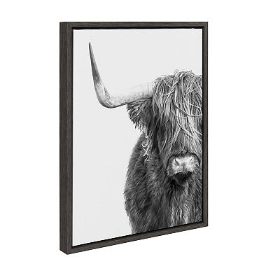 Kate and Laurel Highland Cow Sylvie Framed Wall Art