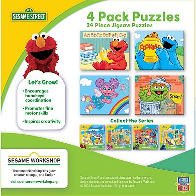 Masterpieces Puzzles Sesame Street 4-Pack Kids 24-Piece Puzzles