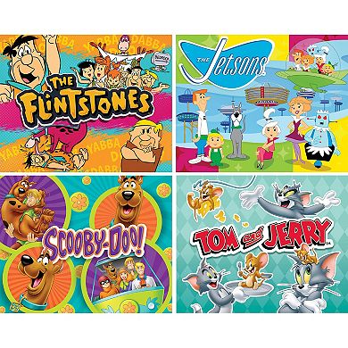 Masterpieces Puzzles Hanna Barbera Scooby Doo, The Jetsons, The Flinstones, & Tom & Jerry 4-Pack Puzzles